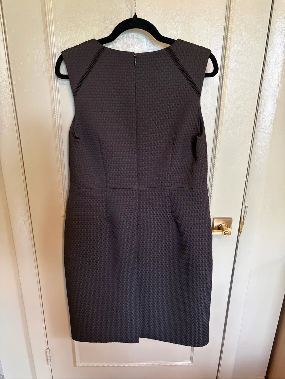 J. Crew Black Textured Sleeveless Sheath Midi Dress
